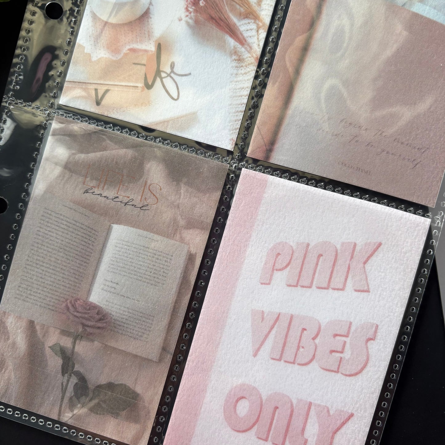 Aesthetic Binder Cards – Set of 4 (Fits A5 Binders)