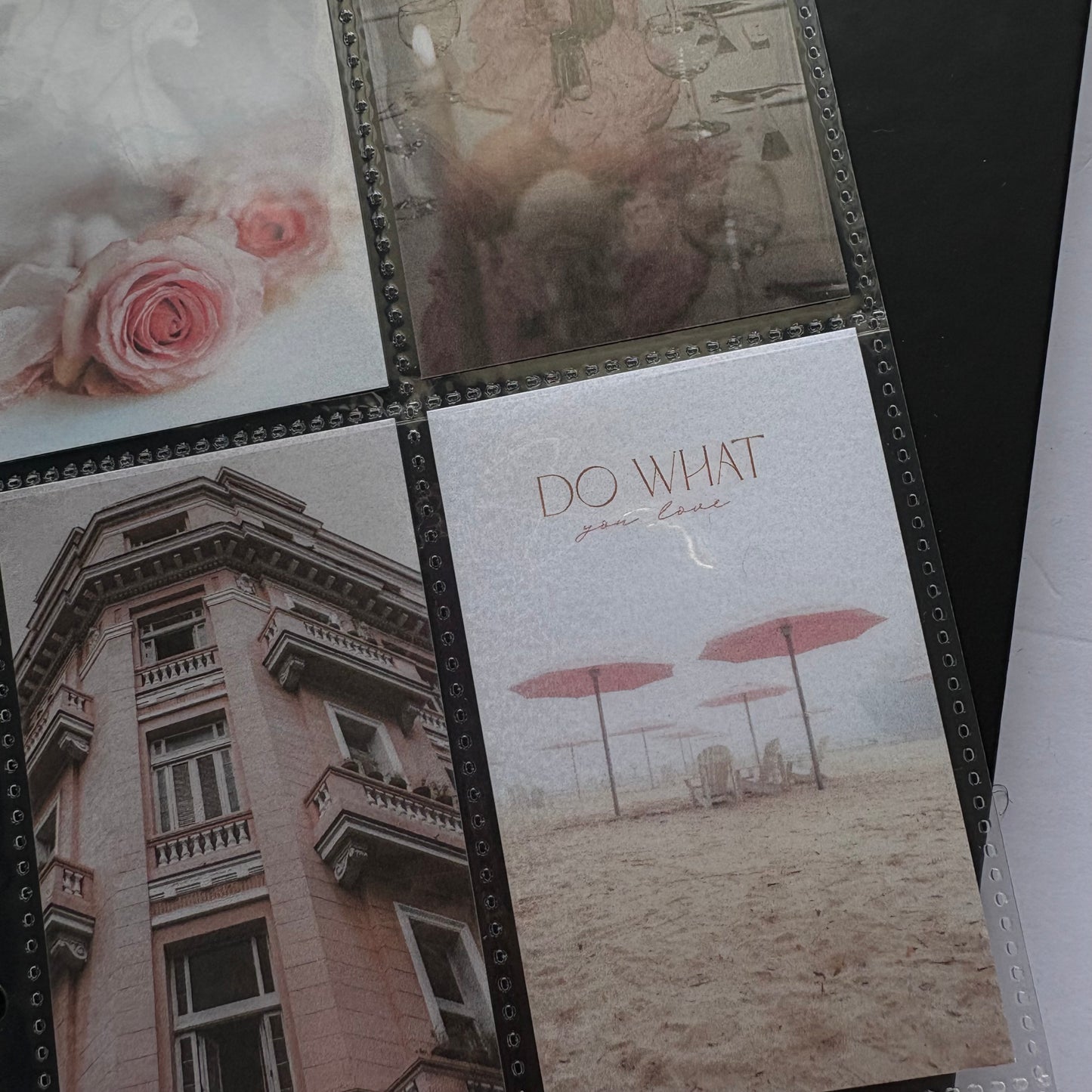 Pink Dinner Aesthetic Binder Cards – Set of 4 (Fits A5 Binders)