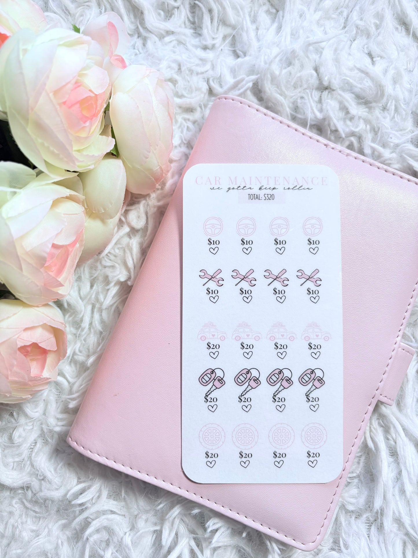 Car Maintenance Savings Challenge- Pink