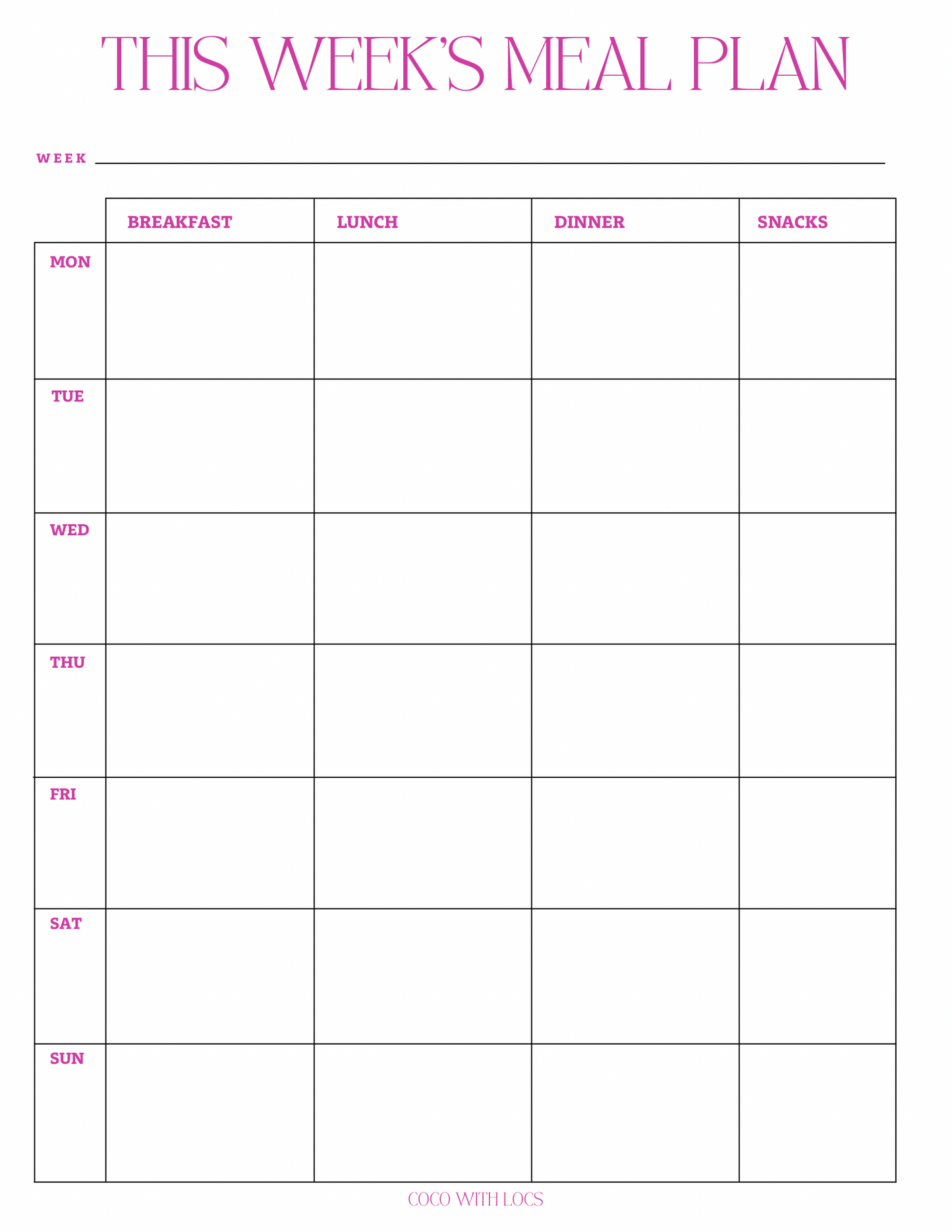 Fitness Glow Up Planner