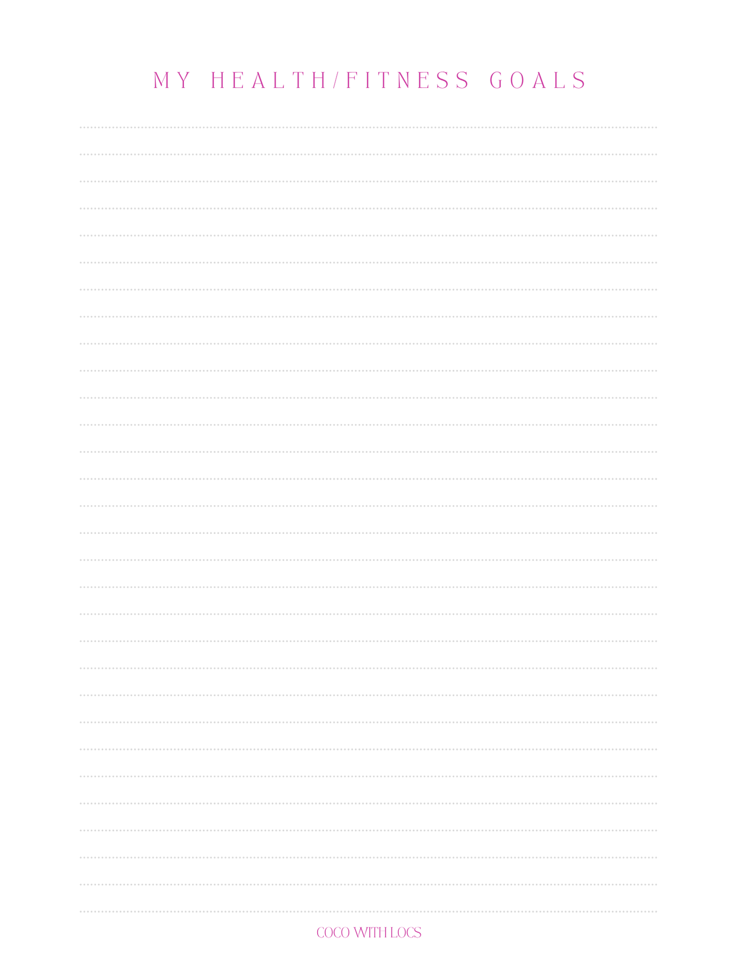 Fitness Glow Up Planner