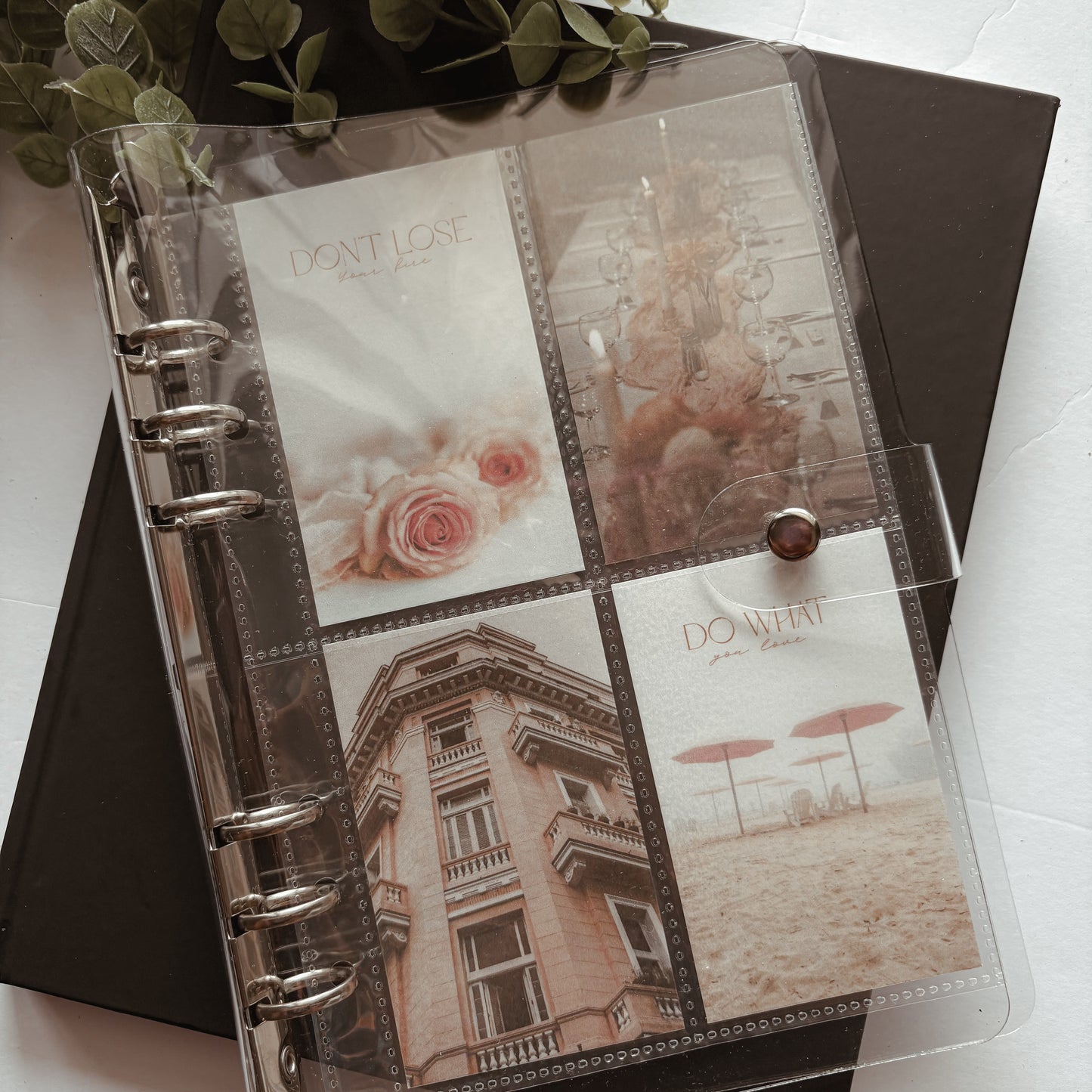 Pink Dinner Aesthetic Binder Cards – Set of 4 (Fits A5 Binders)