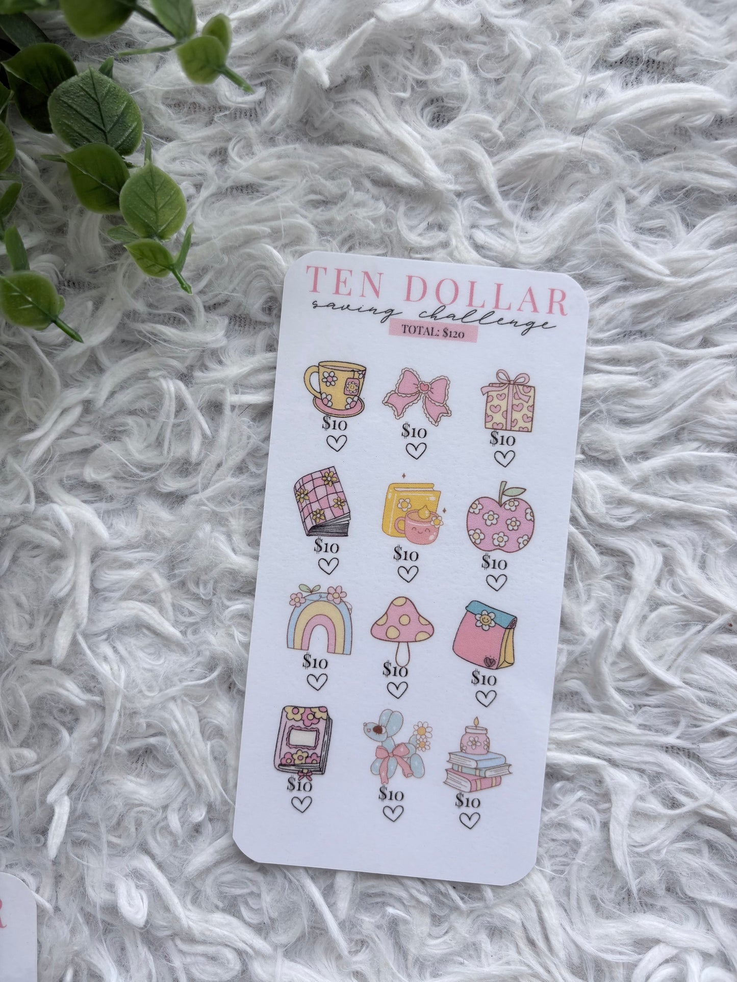 Ten Dollar Pink Flower Power Saving Challenge