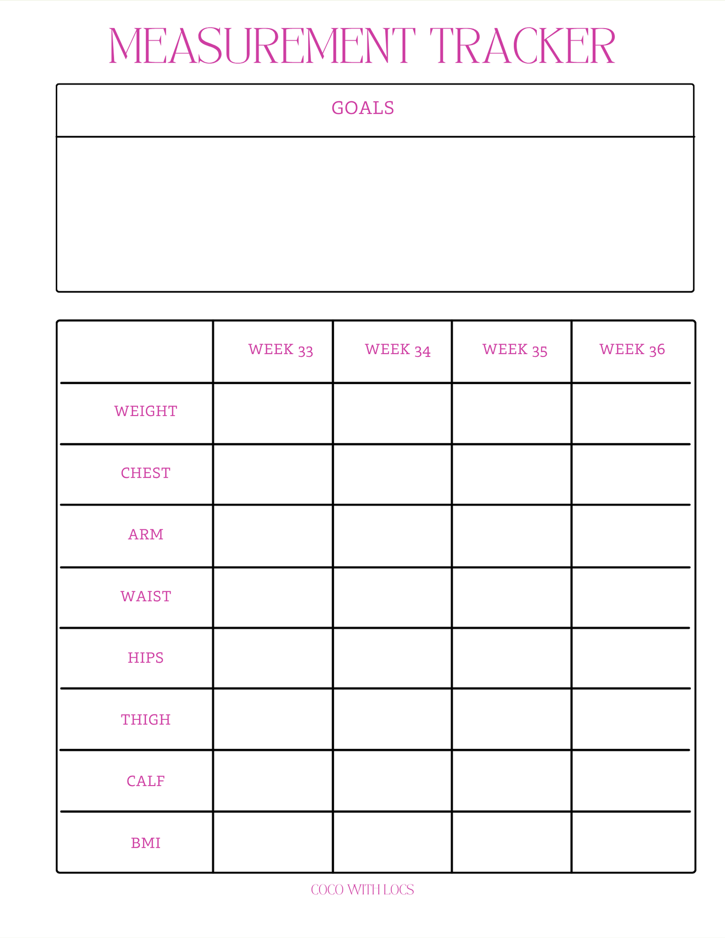 Fitness Glow Up Planner