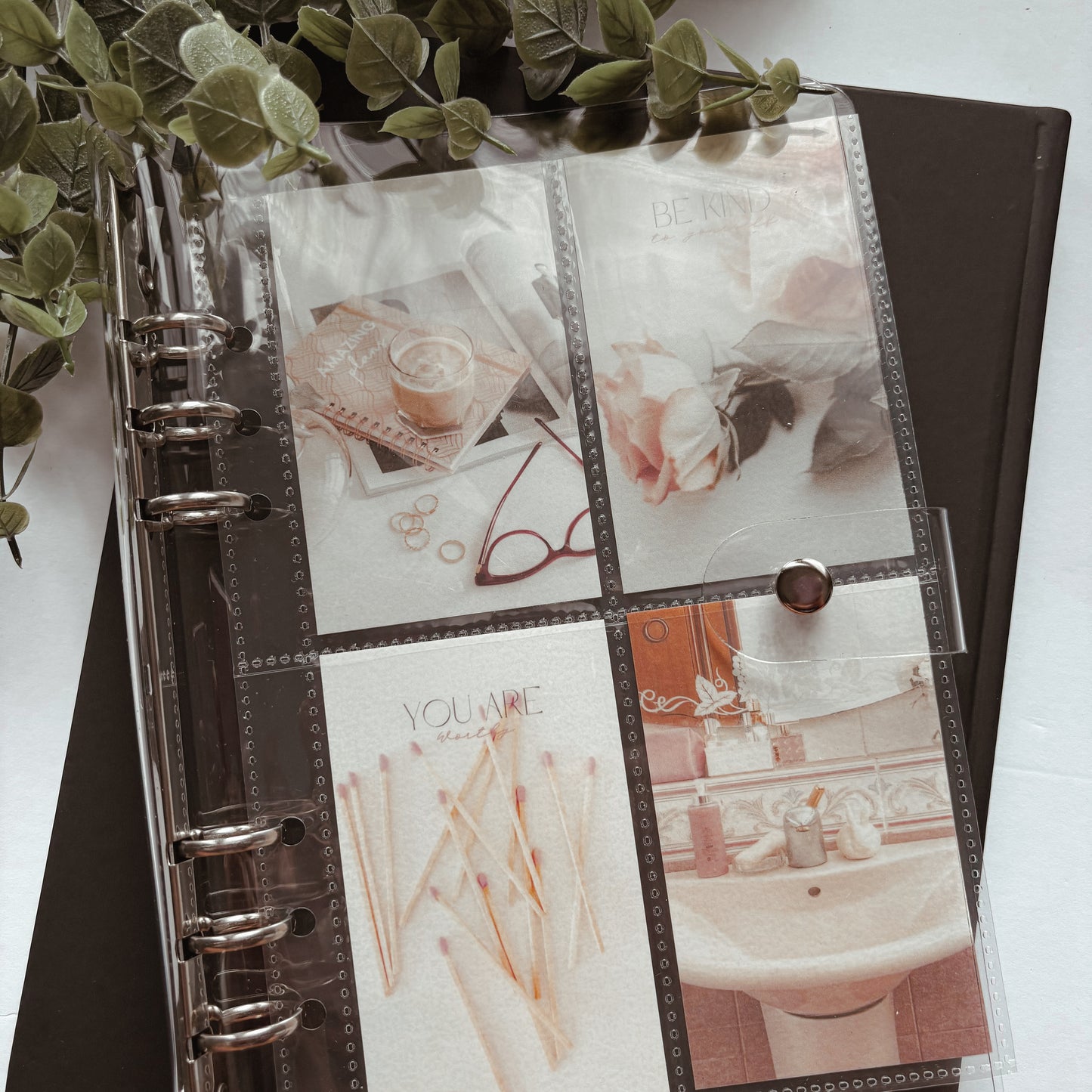 Be Kind Pink Aesthetic Binder Cards – Set of 4 (Fits A5 Binders)