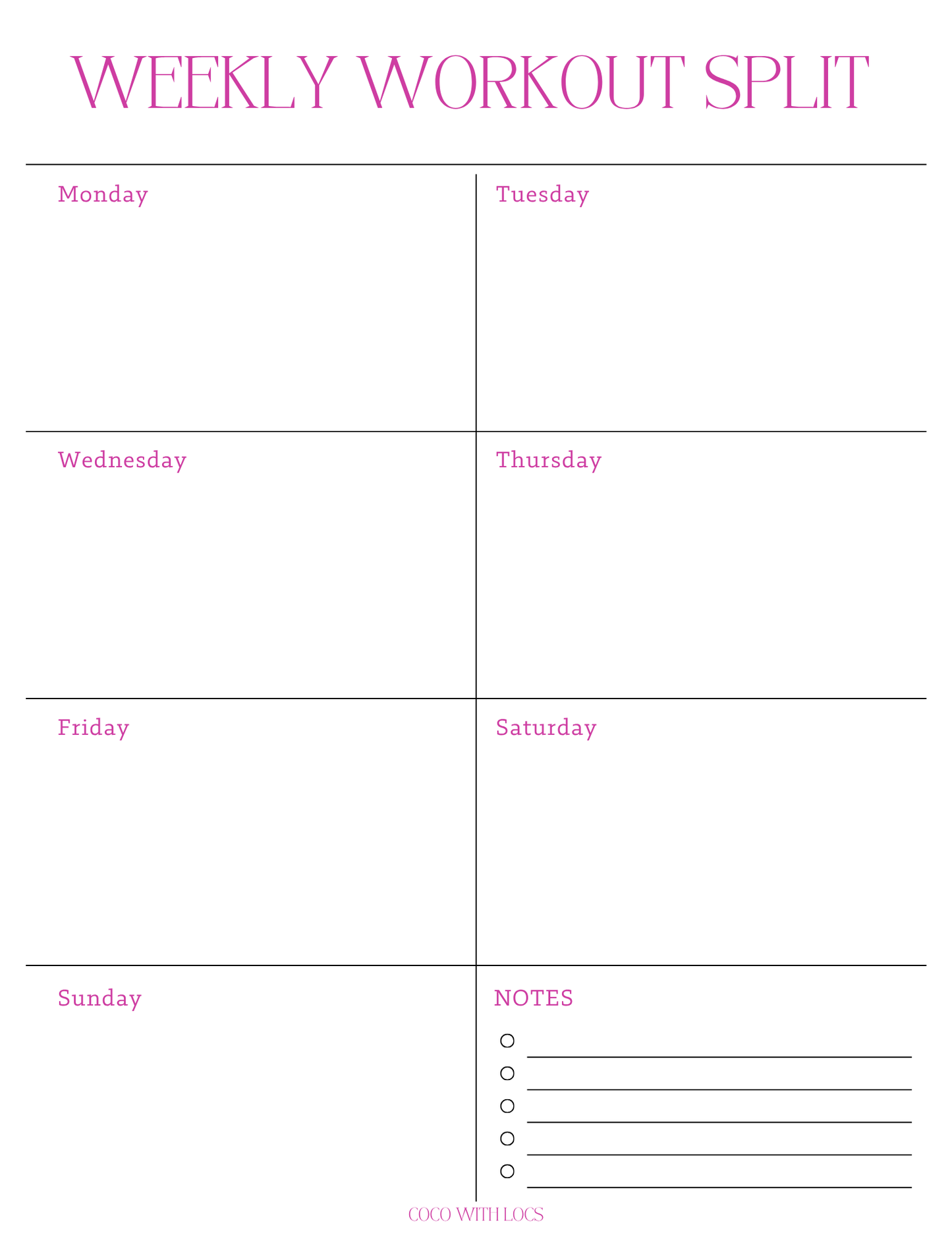 Fitness Glow Up Planner