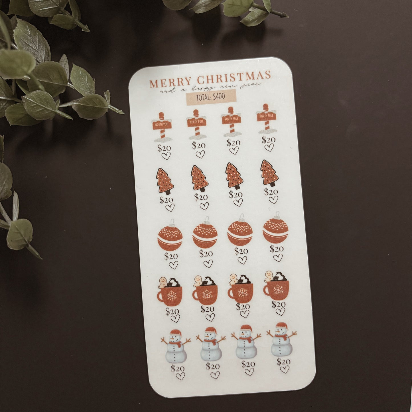 Brown Christmas Savings Challenge - A6