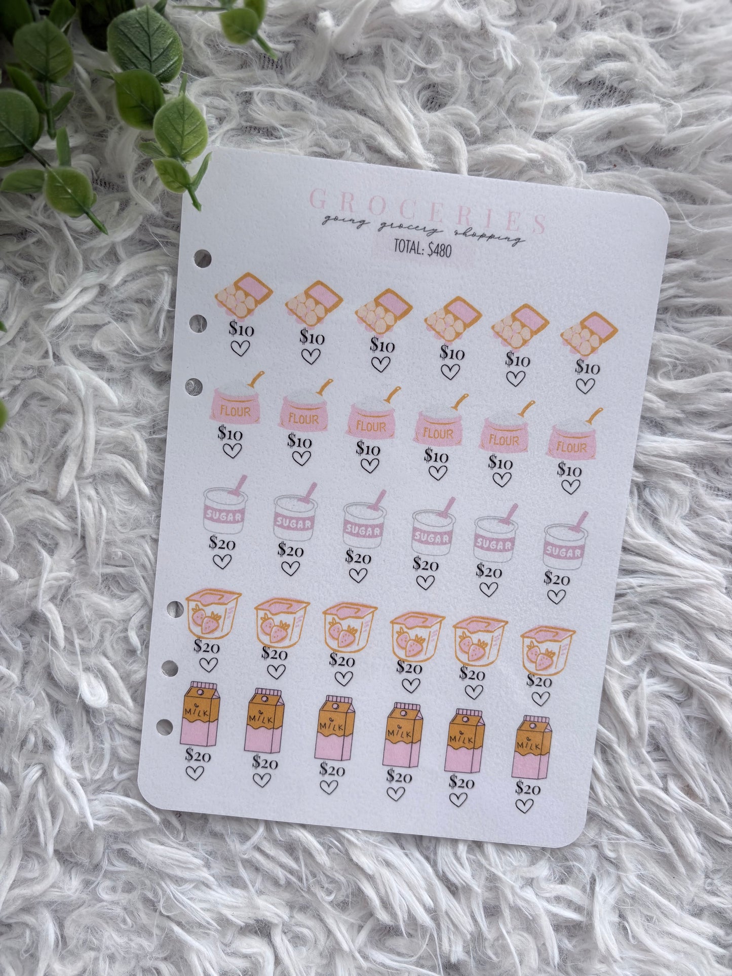 Pink & Brown Grocery Saving Challenge