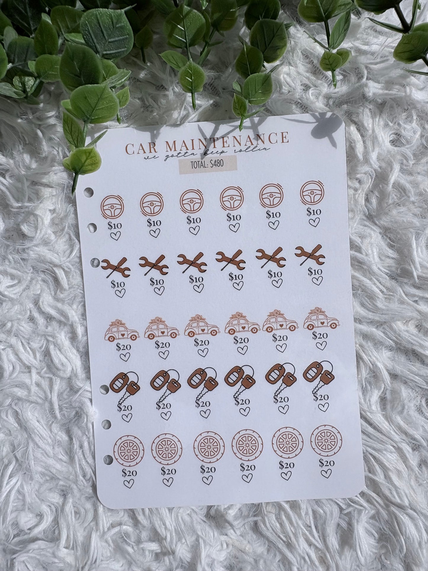 Brown Car Maintenance Saving Challenge