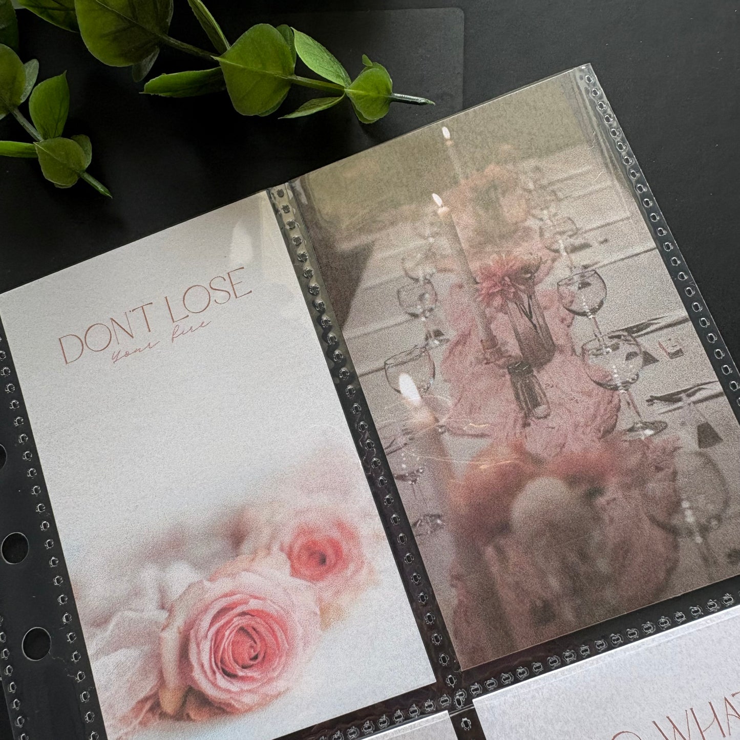 Pink Dinner Aesthetic Binder Cards – Set of 4 (Fits A5 Binders)