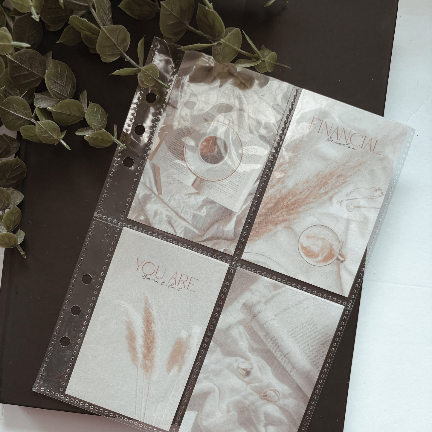 Aesthetic Binder Cards – Set of 4 (Fits A5 Binders)