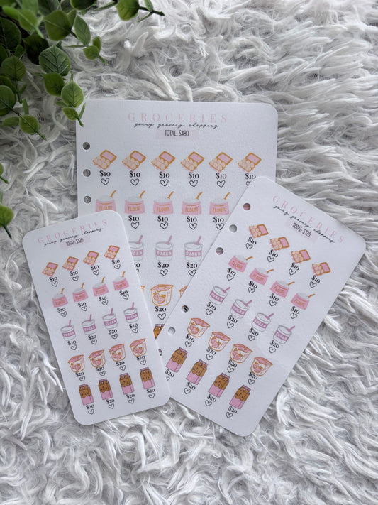 Pink & Brown Grocery Saving Challenge