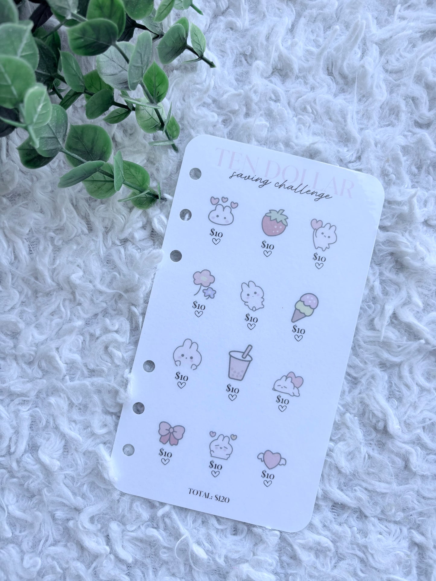 Cute Doodle Ten Dollar Saving Challenge