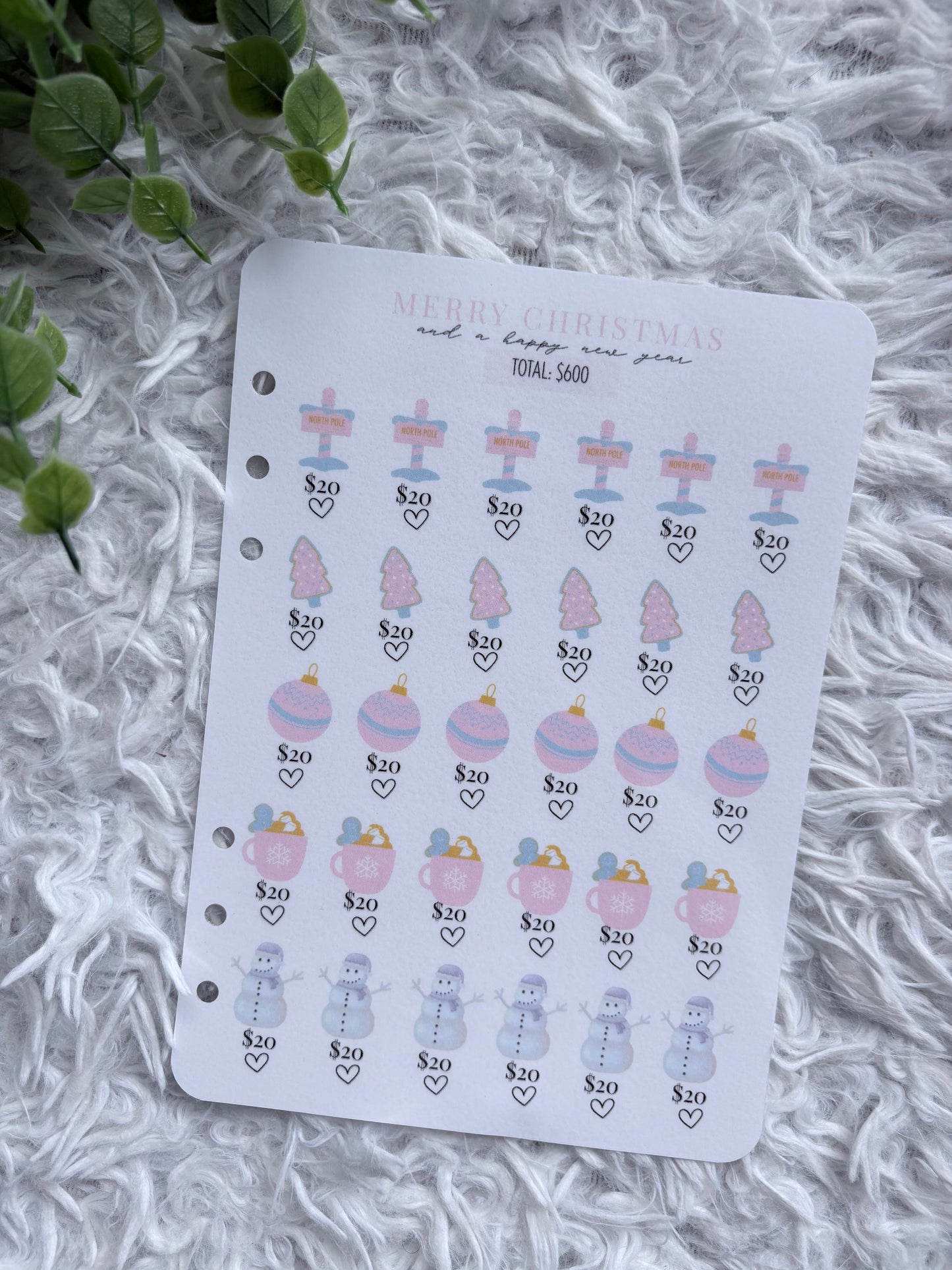 Pink & Blue Christmas Saving Challenge