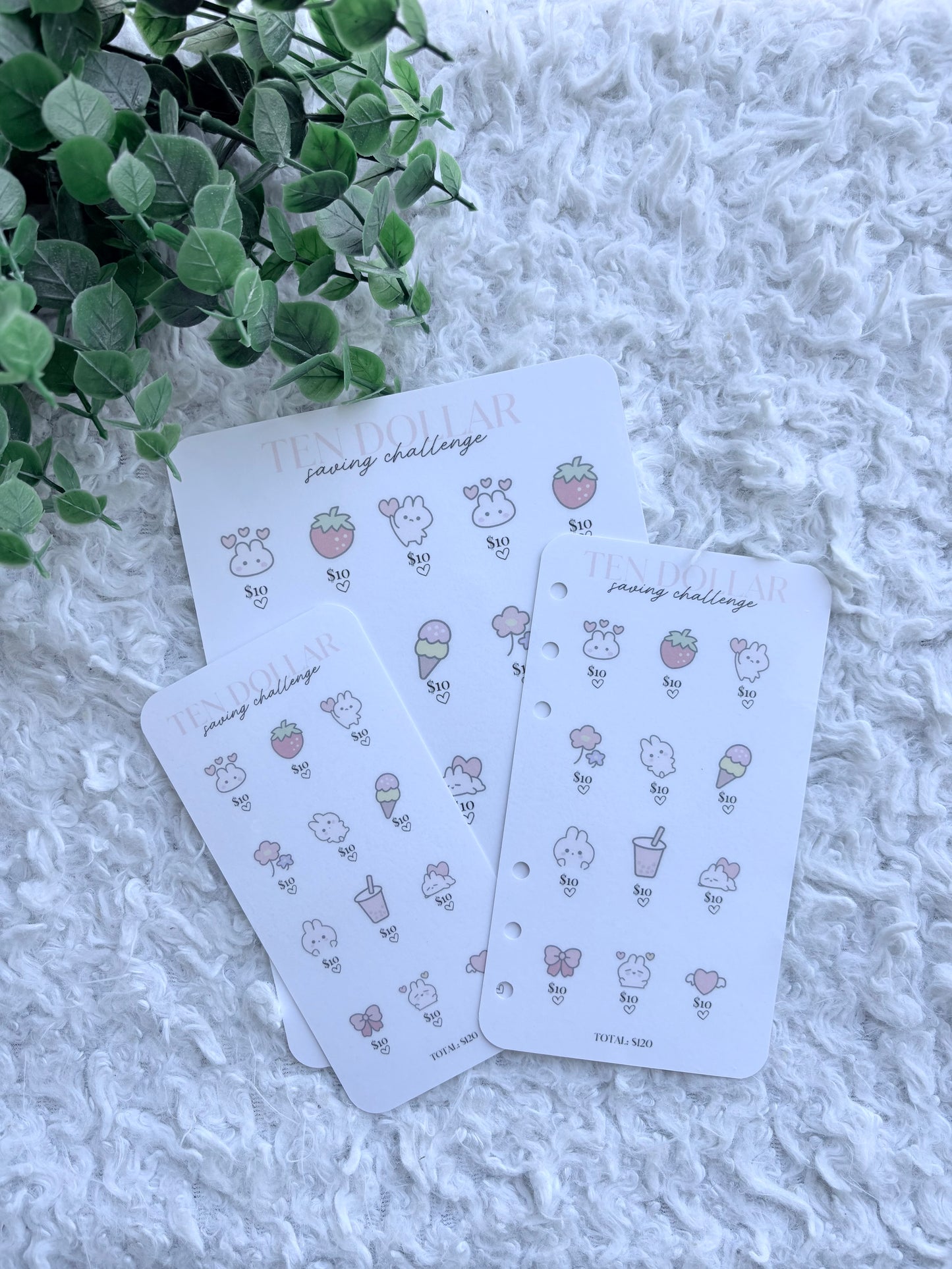 Cute Doodle Ten Dollar Saving Challenge