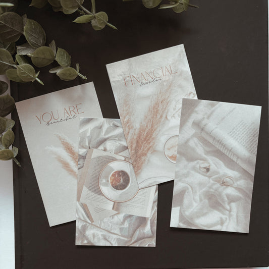 Aesthetic Binder Cards – Set of 4 (Fits A5 Binders)
