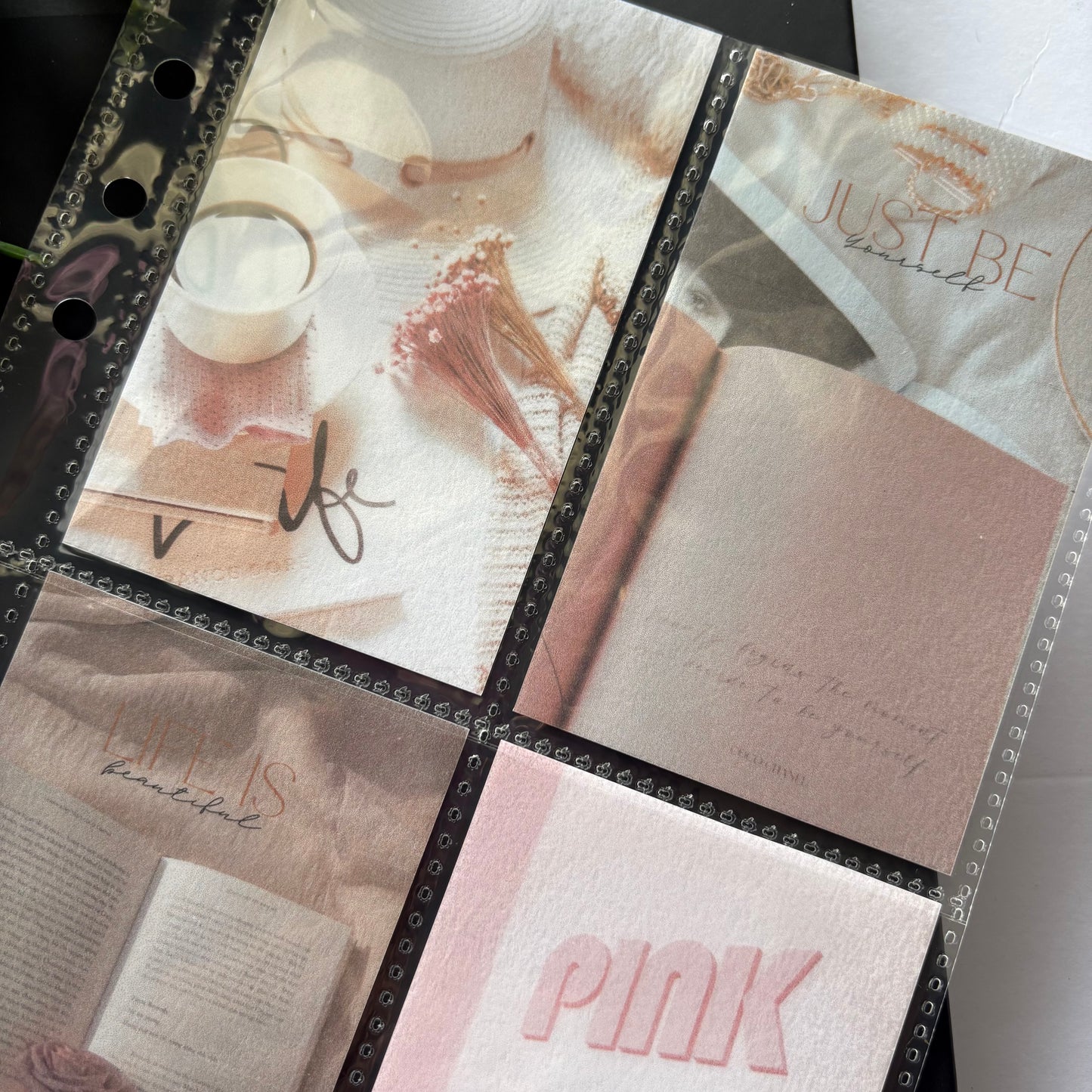 Aesthetic Binder Cards – Set of 4 (Fits A5 Binders)