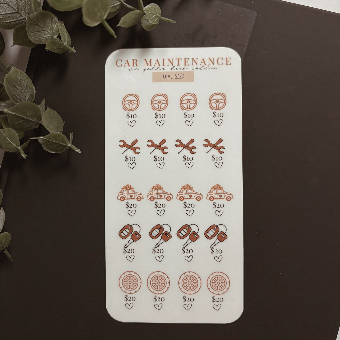 Brown Ava Car Maintenance Savings Challenge - A6