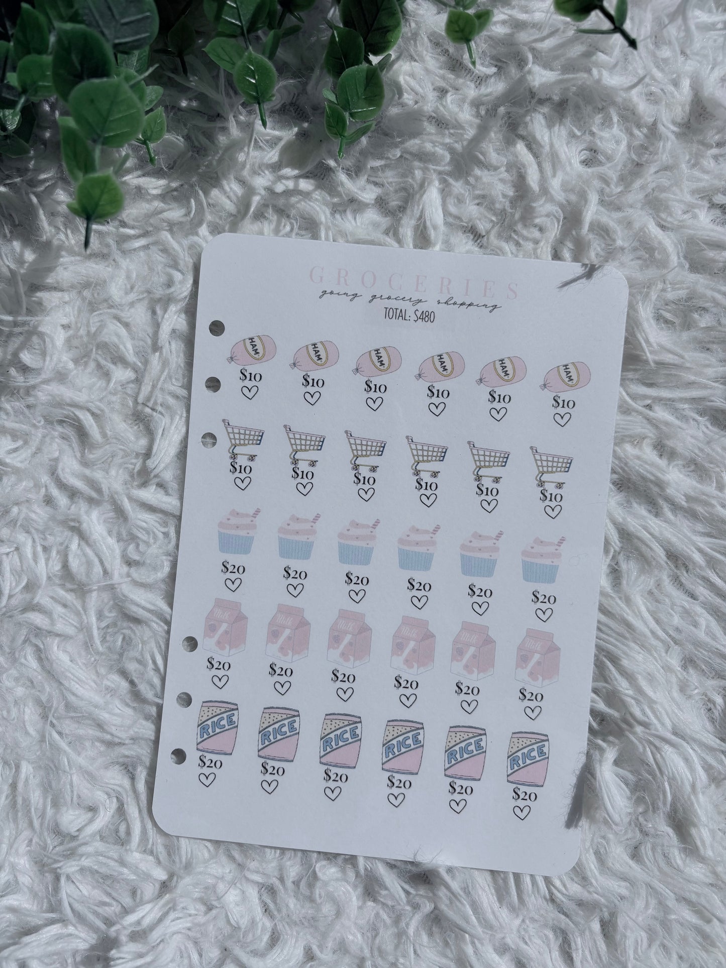 Pink & Blue Grocery Saving Challenge