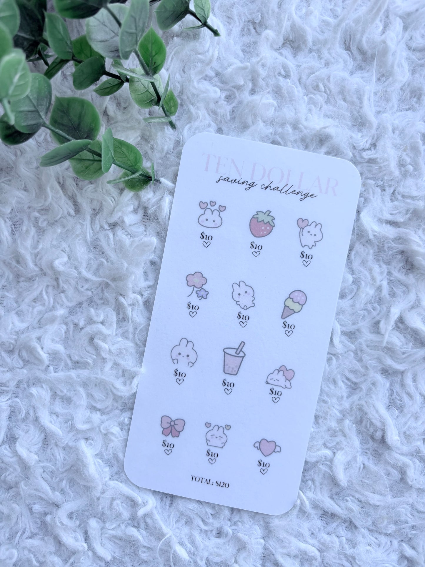Cute Doodle Ten Dollar Saving Challenge