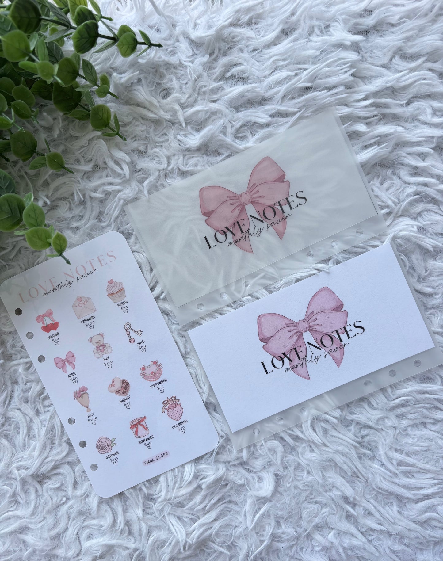 Love Notes Monthly Saver