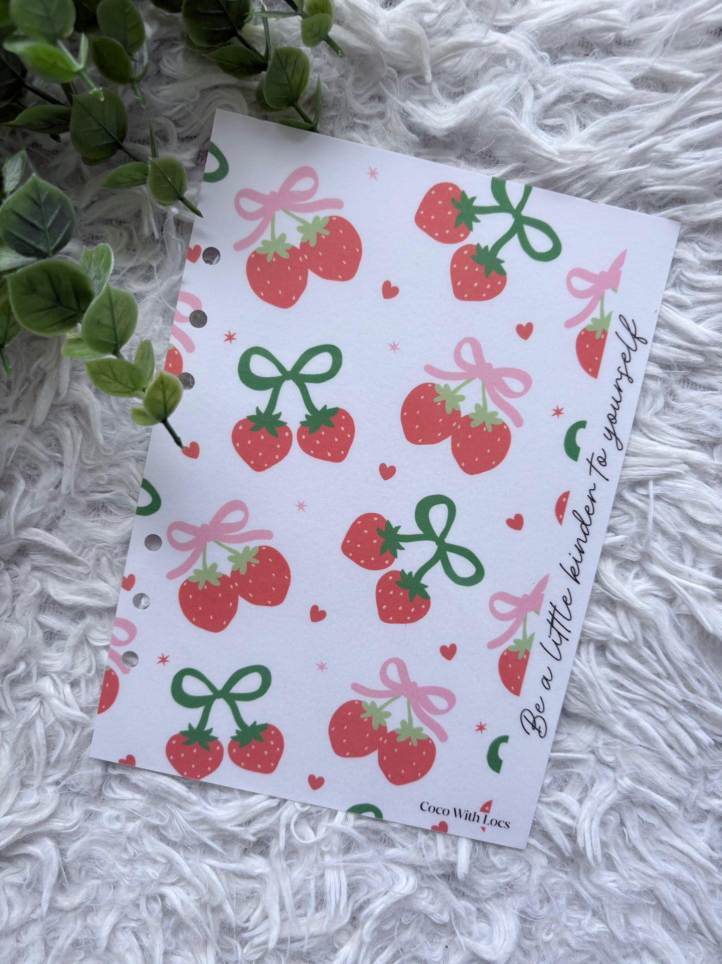Strawberry Spring Budget Binder Dashboard | A6 & A5 Affirmation Dashboard Insert