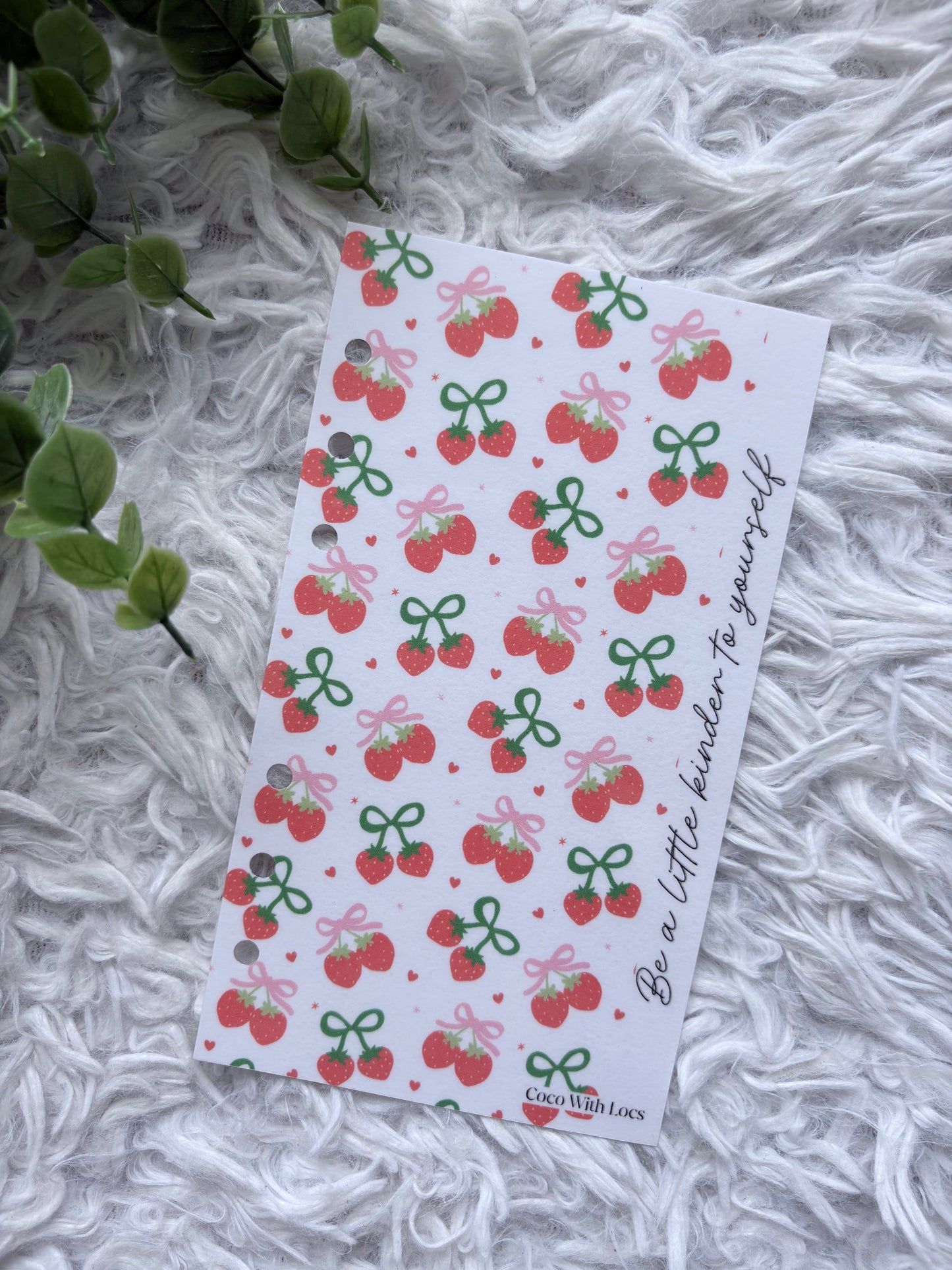 Strawberry Spring Budget Binder Dashboard | A6 & A5 Affirmation Dashboard Insert