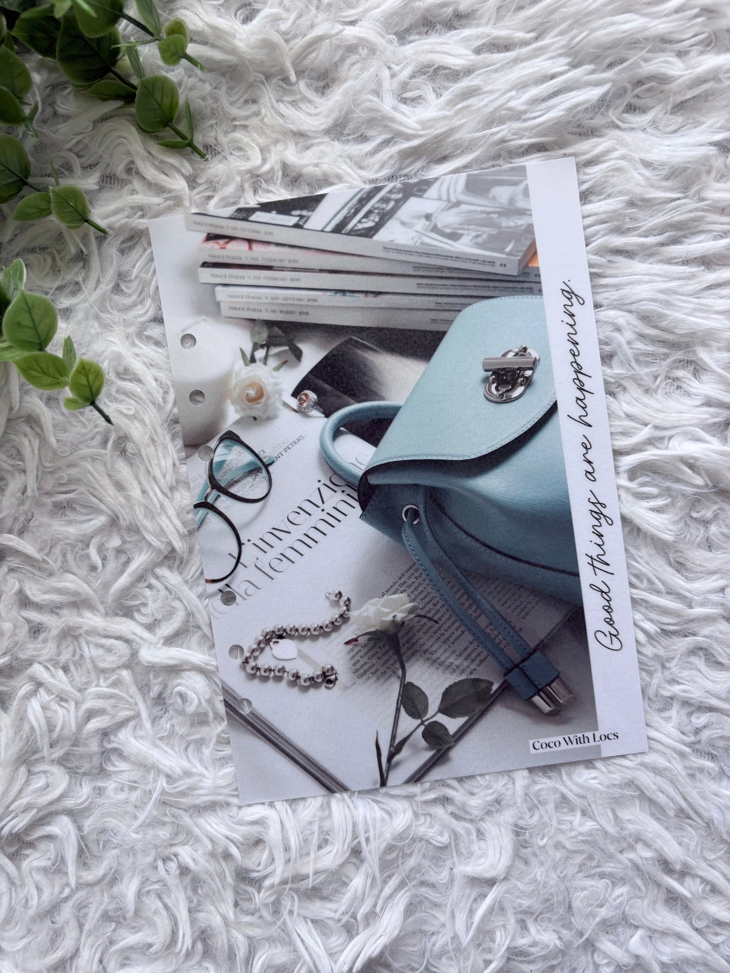 Blue Purse Budget Binder Dashboard | A6 & A5 Affirmation Dashboard Insert