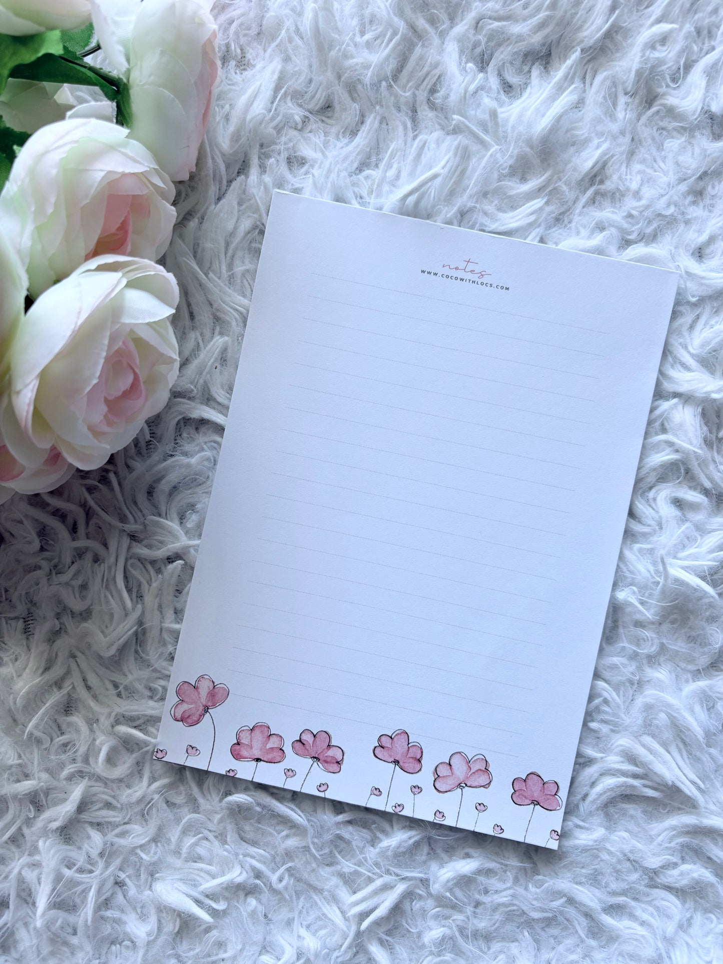 Pink Flower Notepad