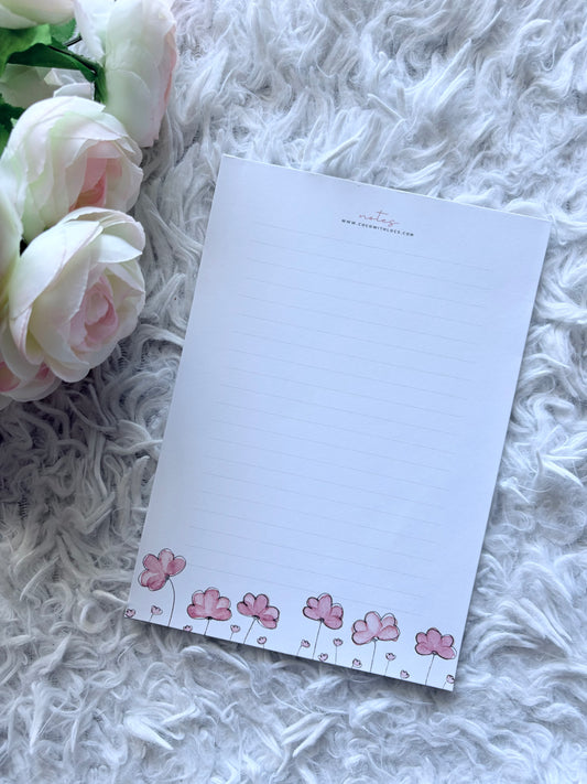 Pink Flower Notepad