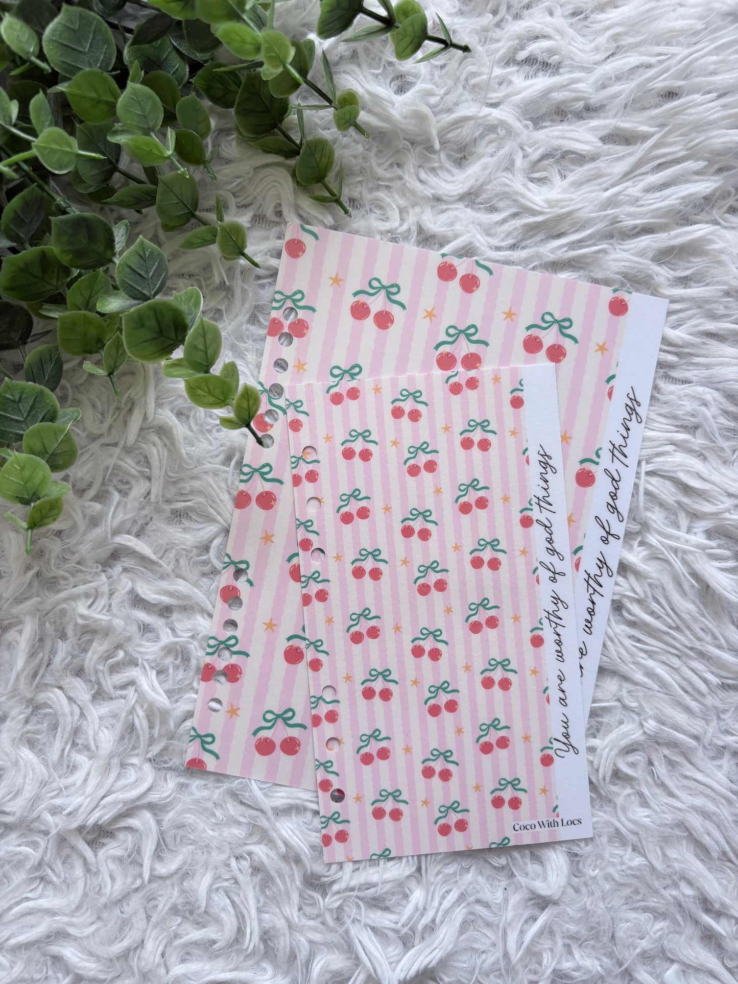 Cherry Spring Binder Dashboard | A6 & A5 Affirmation Dashboard Insert