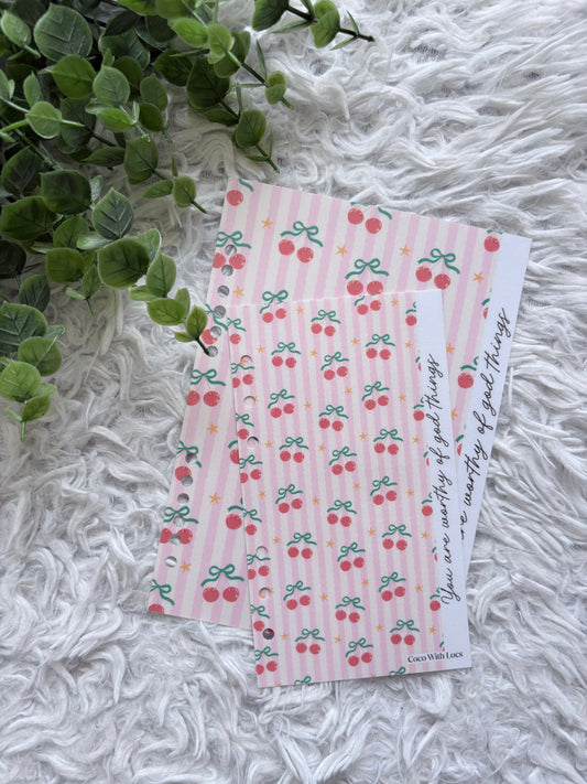 Cherry Spring Binder Dashboard | A6 & A5 Affirmation Dashboard Insert