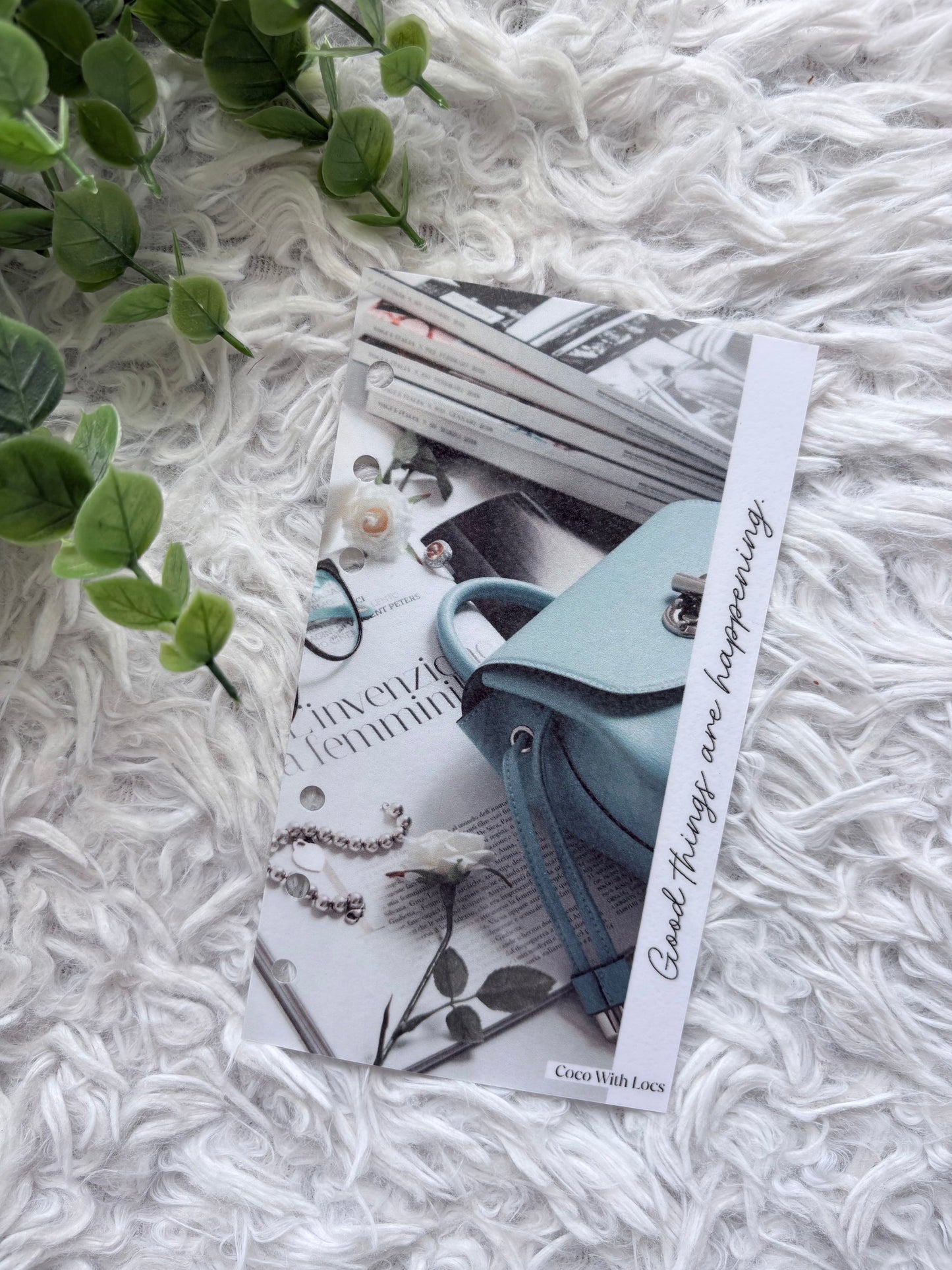 Blue Purse Budget Binder Dashboard | A6 & A5 Affirmation Dashboard Insert