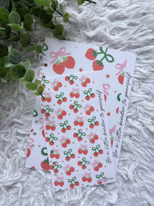 Strawberry Spring Budget Binder Dashboard | A6 & A5 Affirmation Dashboard Insert