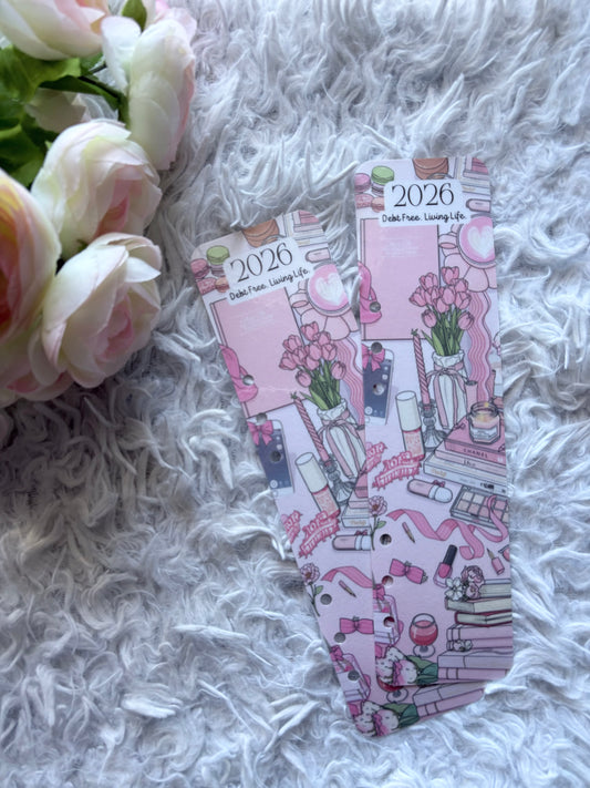 Pink Girly Budget Bookmark