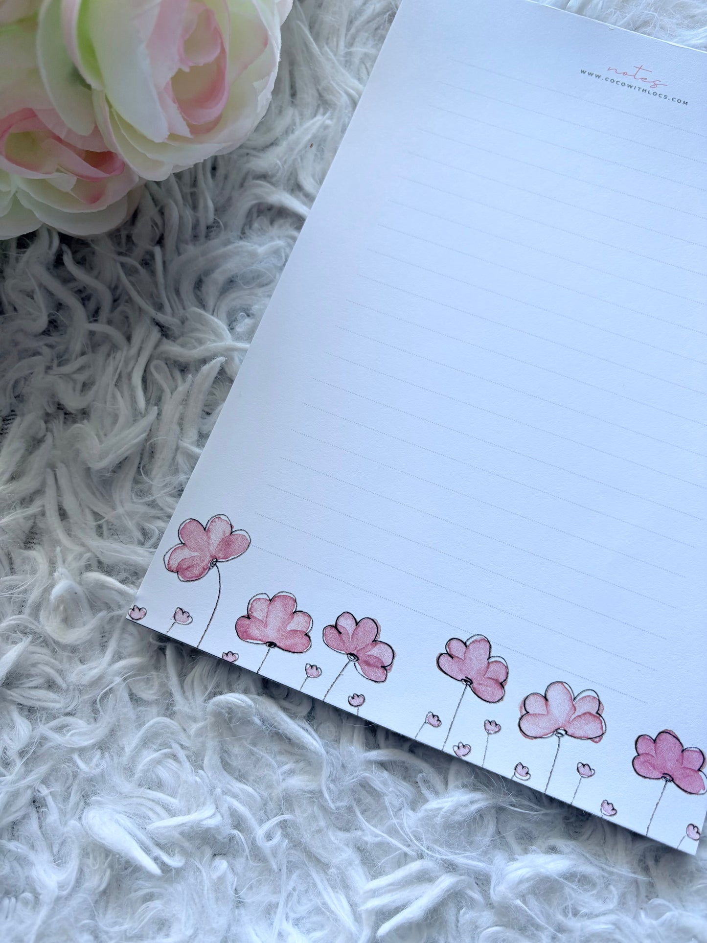 Pink Flower Notepad