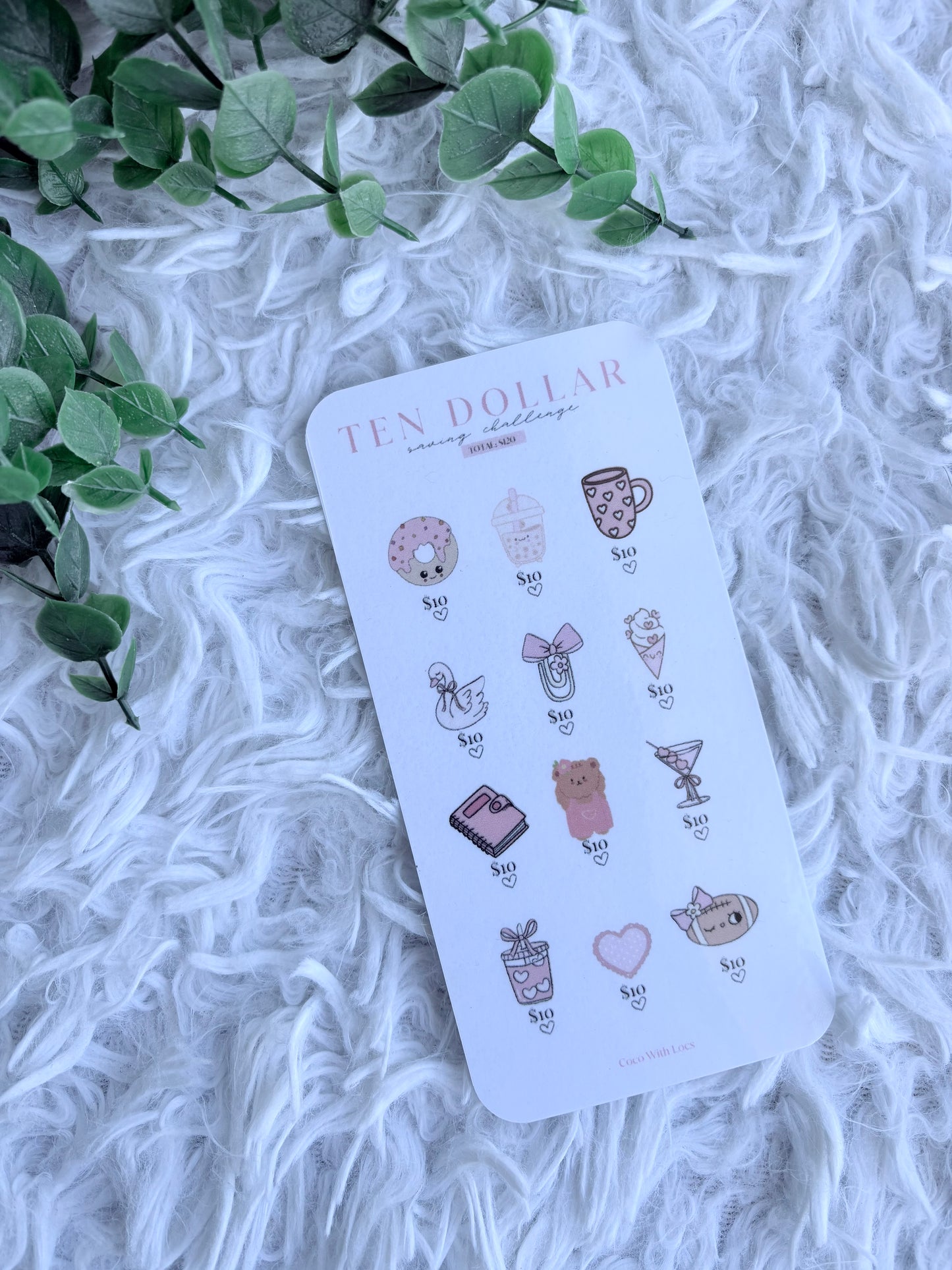 Ten Dollar Pink Donut Saving Challenge