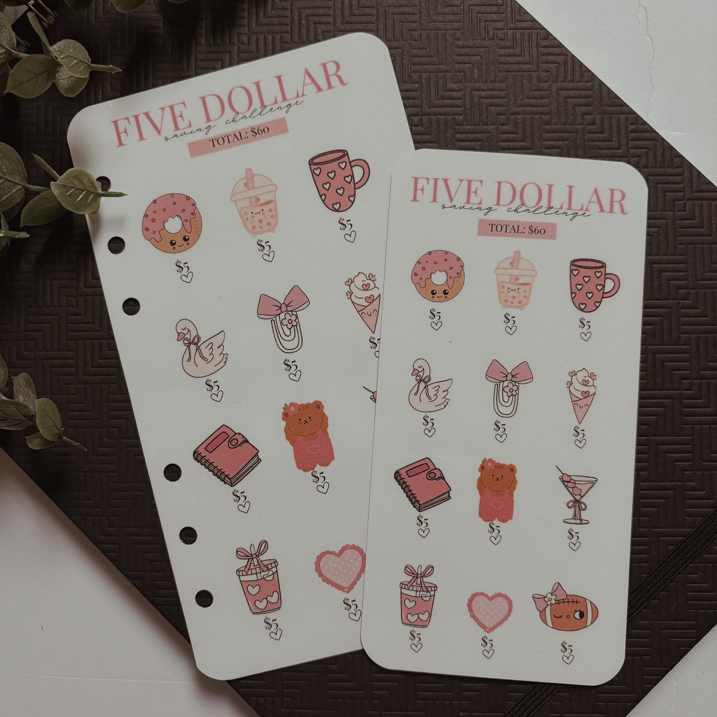 Pink Love Five Dollar Savings Challenge A6