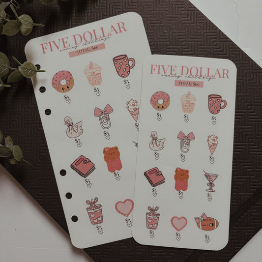 Pink Love Five Dollar Savings Challenge A6