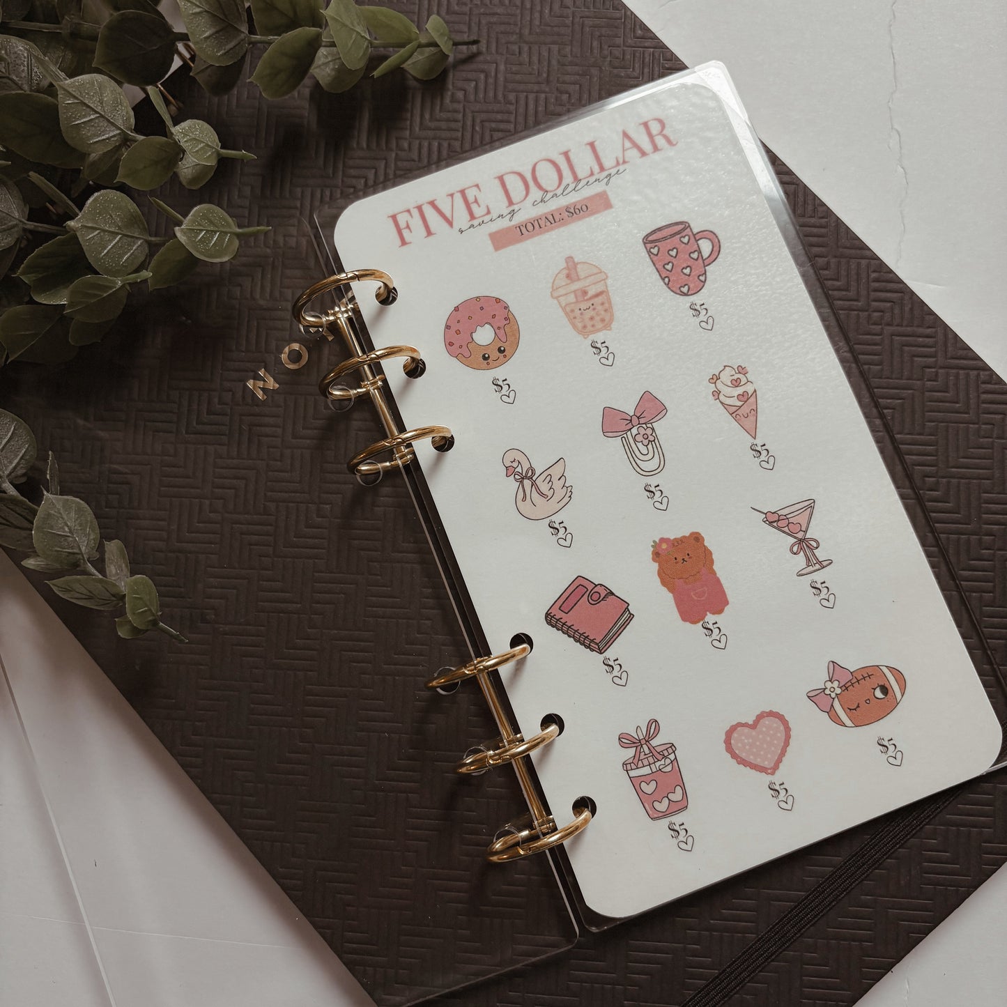 Pink Love Five Dollar Savings Challenge A6